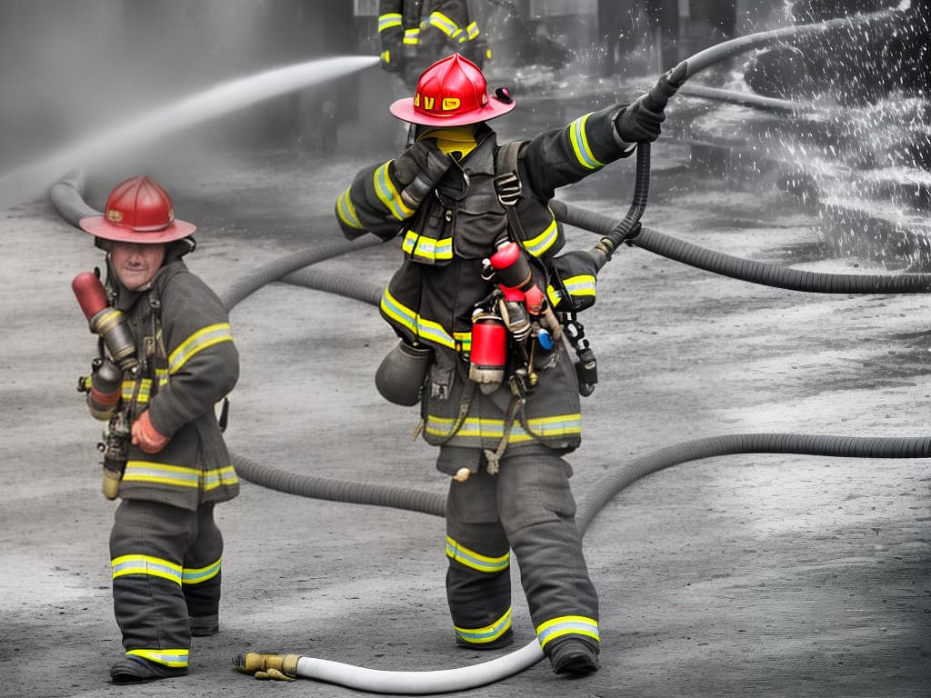 lnkdn photography firefighter with hose