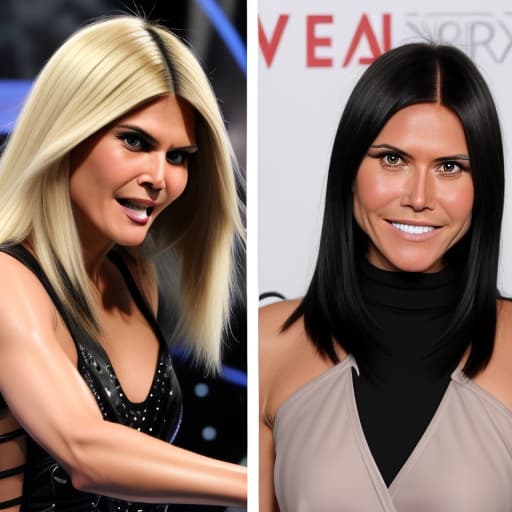  Black haired Verona Pooth fights with Blonde haired Heidi Klum