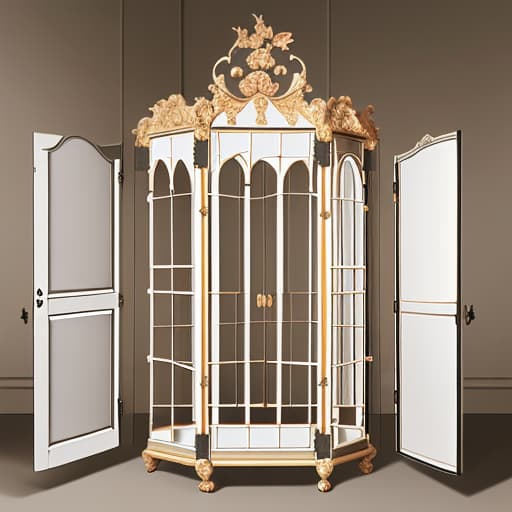  cage with different doors from victorian, elisabeth, rococo era