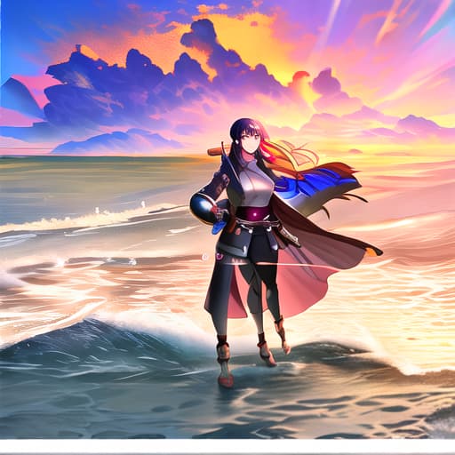  hinata de Naruto en la playa hyperrealistic, full body, detailed clothing, highly detailed, cinematic lighting, stunningly beautiful, intricate, sharp focus, f/1. 8, 85mm, (centered image composition), (professionally color graded), ((bright soft diffused light)), volumetric fog, trending on instagram, trending on tumblr, HDR 4K, 8K