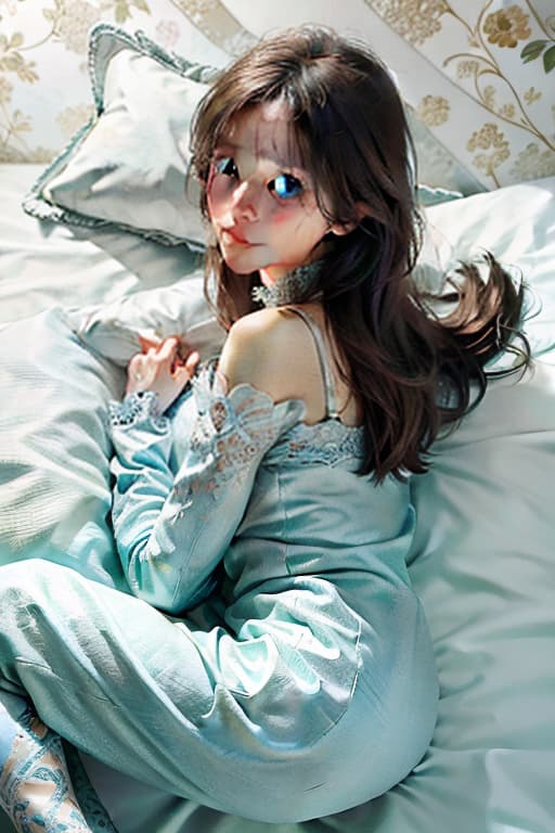  (detailed looking at viewer:1.9), (detailed Shot on Hasselblad X1D 50c with Lens Hasselblad XCD 45P:1.6), 1girl, detailed face, detailed long hair, dynamite lighting, (lying on bed, top view:1.6), (bed, pillow background:1.9), (ulzzang 6500:1.0), (portraiture:1.9) (ultimate quality, masterpiece, highres:1.0), (photorealistic, realistic:1.9) hyperrealistic, full body, detailed clothing, highly detailed, cinematic lighting, stunningly beautiful, intricate, sharp focus, f/1. 8, 85mm, (centered image composition), (professionally color graded), ((bright soft diffused light)), volumetric fog, trending on instagram, trending on tumblr, HDR 4K, 8K