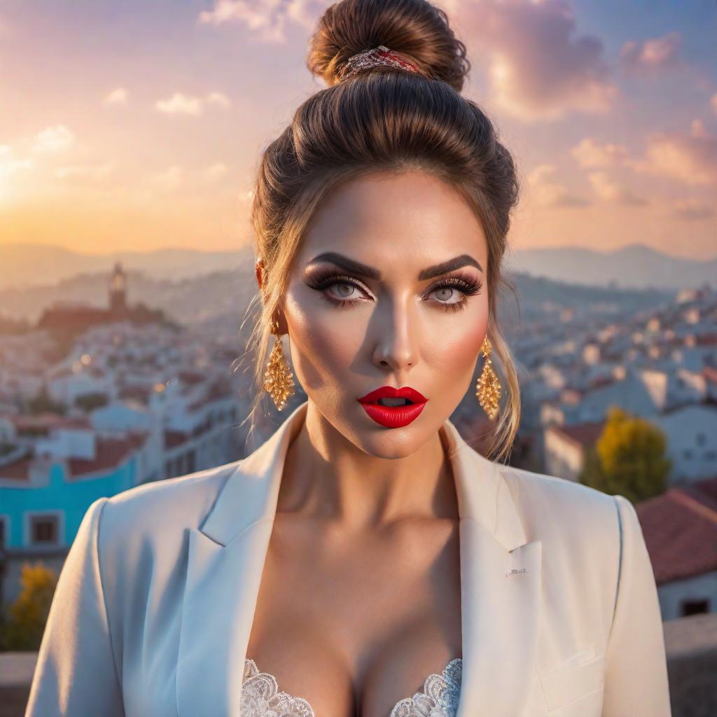  A woman making an extreme duckface, exaggerated facial expression, highlighting her puckered lips. She has an animated and humorous vibe, with bright colors and a playful background. hyperrealistic, full body, detailed clothing, highly detailed, cinematic lighting, stunningly beautiful, intricate, sharp focus, f/1. 8, 85mm, (centered image composition), (professionally color graded), ((bright soft diffused light)), volumetric fog, trending on instagram, trending on tumblr, HDR 4K, 8K