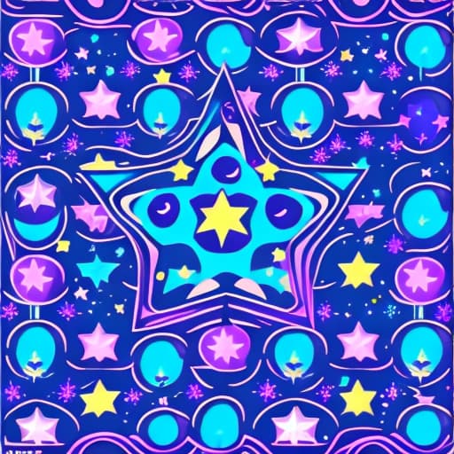 IN THE STYLE OF <MAGIFACTORY> reapeatable pattern, blue and purple color faded background, cute stars and moons