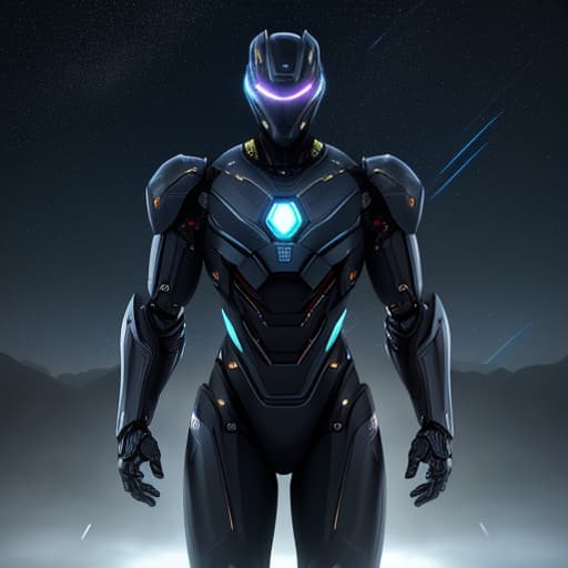  A hybrid human robot looks at the stars in the night sky. The steel heart starts to beat. hyperrealistic, full body, detailed clothing, highly detailed, cinematic lighting, stunningly beautiful, intricate, sharp focus, f/1. 8, 85mm, (centered image composition), (professionally color graded), ((bright soft diffused light)), volumetric fog, trending on instagram, trending on tumblr, HDR 4K, 8K