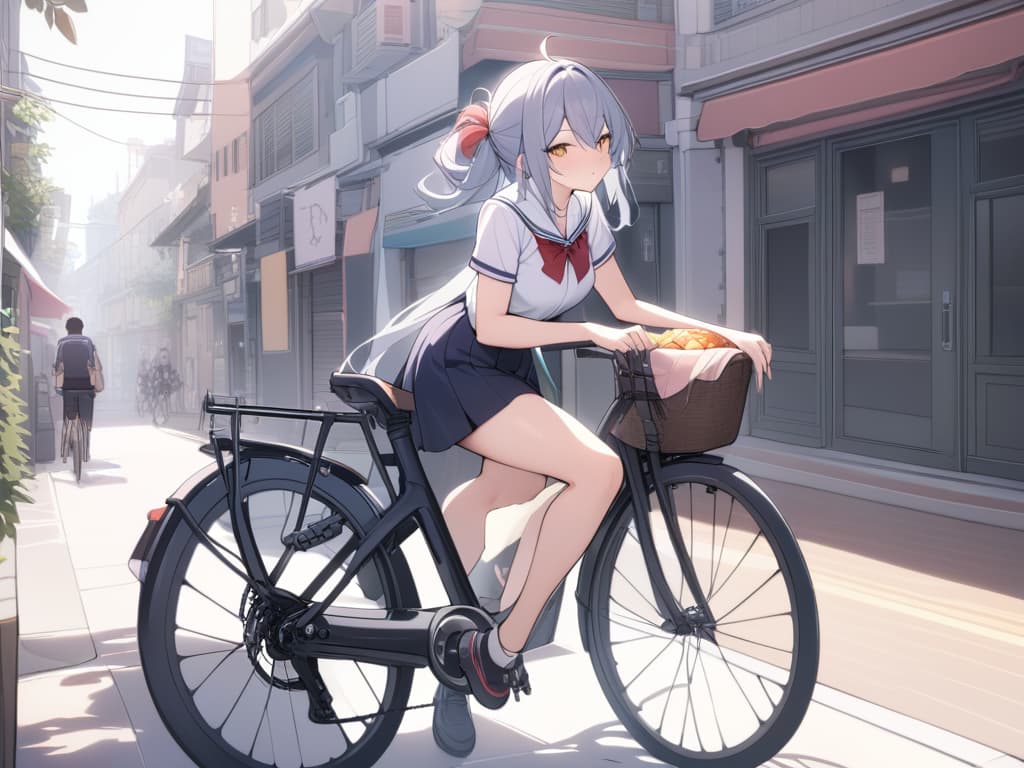  ultra detailed:1.2,masterpiece:1.2,best quality,masterpiece,bestquality,hdr:1.1,8k:1.1,cool boy:1.4,(small dragon:1.4),(A small dragon in a bicycle basket:1.3),(cycling:1.3),megane:1.4,dragon bress:1.4,town:1.3,sunset:1.3,school uniform boy:1.3, masterpiece, best quality,8k,ultra detailed,high resolution,an extremely delicate and beautiful,hyper detail