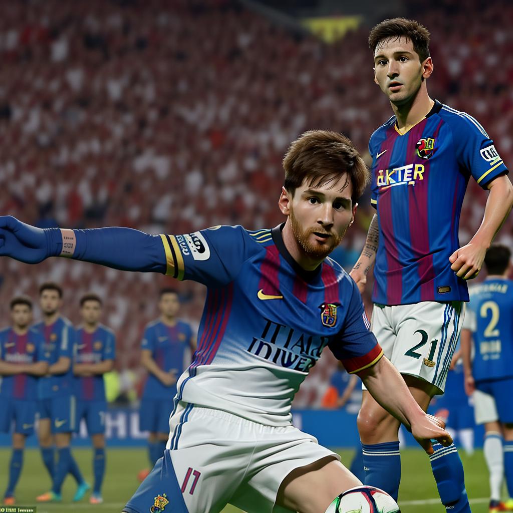  masterpiece, best quality, Draw Messi in Inter Miami taking a free kick and scoring a what a goal