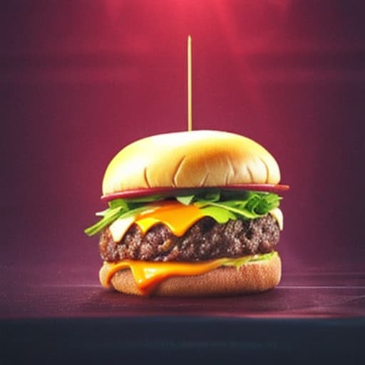 vectorartz cheesy juicy burger hyperrealistic, full body, detailed clothing, highly detailed, cinematic lighting, stunningly beautiful, intricate, sharp focus, f/1. 8, 85mm, (centered image composition), (professionally color graded), ((bright soft diffused light)), volumetric fog, trending on instagram, trending on tumblr, HDR 4K, 8K