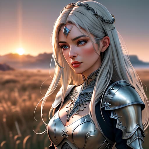  Portrait of a girl, the most beautiful in the world, (medieval armor), metal reflections, upper body, outdoors, intense sunlight, far away castle, professional photograph of a stunning woman detailed, sharp focus, dramatic, award winning, cinematic lighting, volumetrics dtx, (film grain, blurry background, blurry foreground, bokeh, depth of field, sunset, interaction, Perfectchainmail), (masterpiece), (extremely intricate:1.3), (ultra realistic) hyperrealistic, full body, detailed clothing, highly detailed, cinematic lighting, stunningly beautiful, intricate, sharp focus, f/1. 8, 85mm, (centered image composition), (professionally color graded), ((bright soft diffused light)), volumetric fog, trending on instagram, trending on tumblr, HDR 4K, 8K