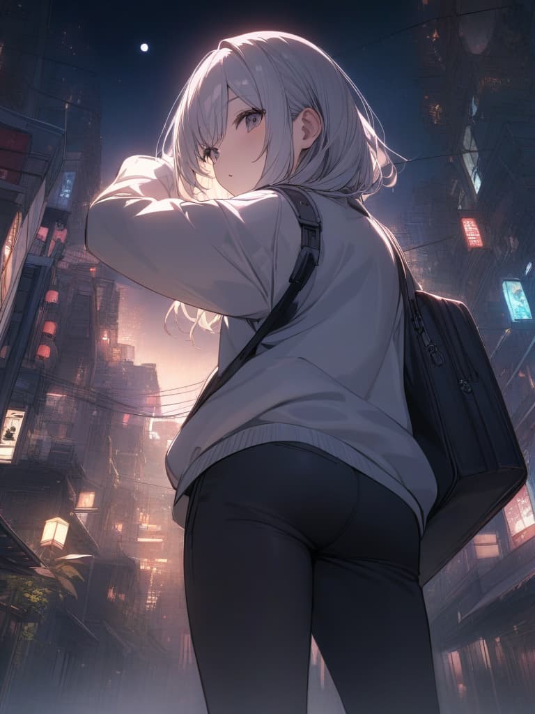  ultra detailed:1.2masterpiece:1.2,best quality,masterpiece,bestquality,hdr:1.1,8k:1.1,(student boy:1.7)(pants set style):from back:1.3,from below:1.6,looking up:1.4,city,night:1.4,star:1.4,moon:1.4,arm up:1.6,hand up:1.6, masterpiece, best quality,8k,ultra detailed,high resolution,an extremely delicate and beautiful,hyper detail