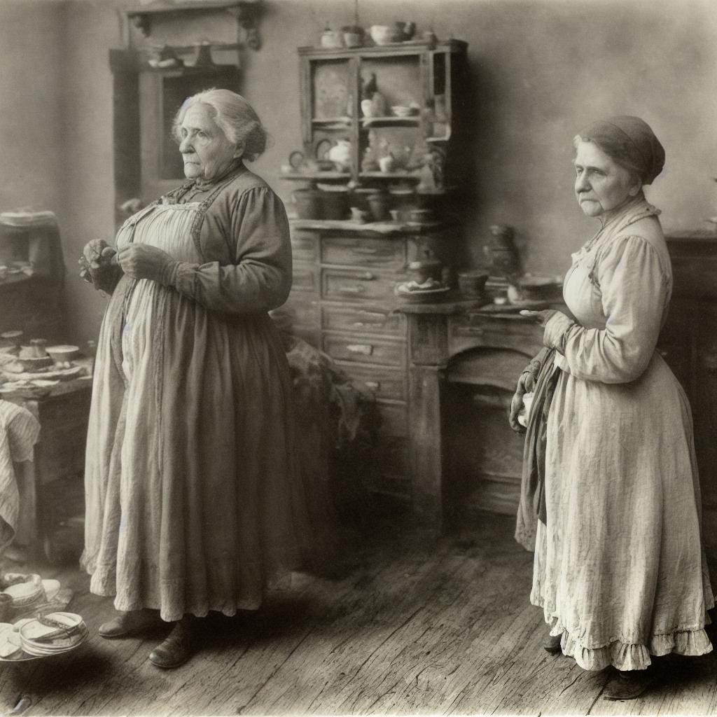  granny en calzones en la casa haciendo de las suyas del año 1890s New York city