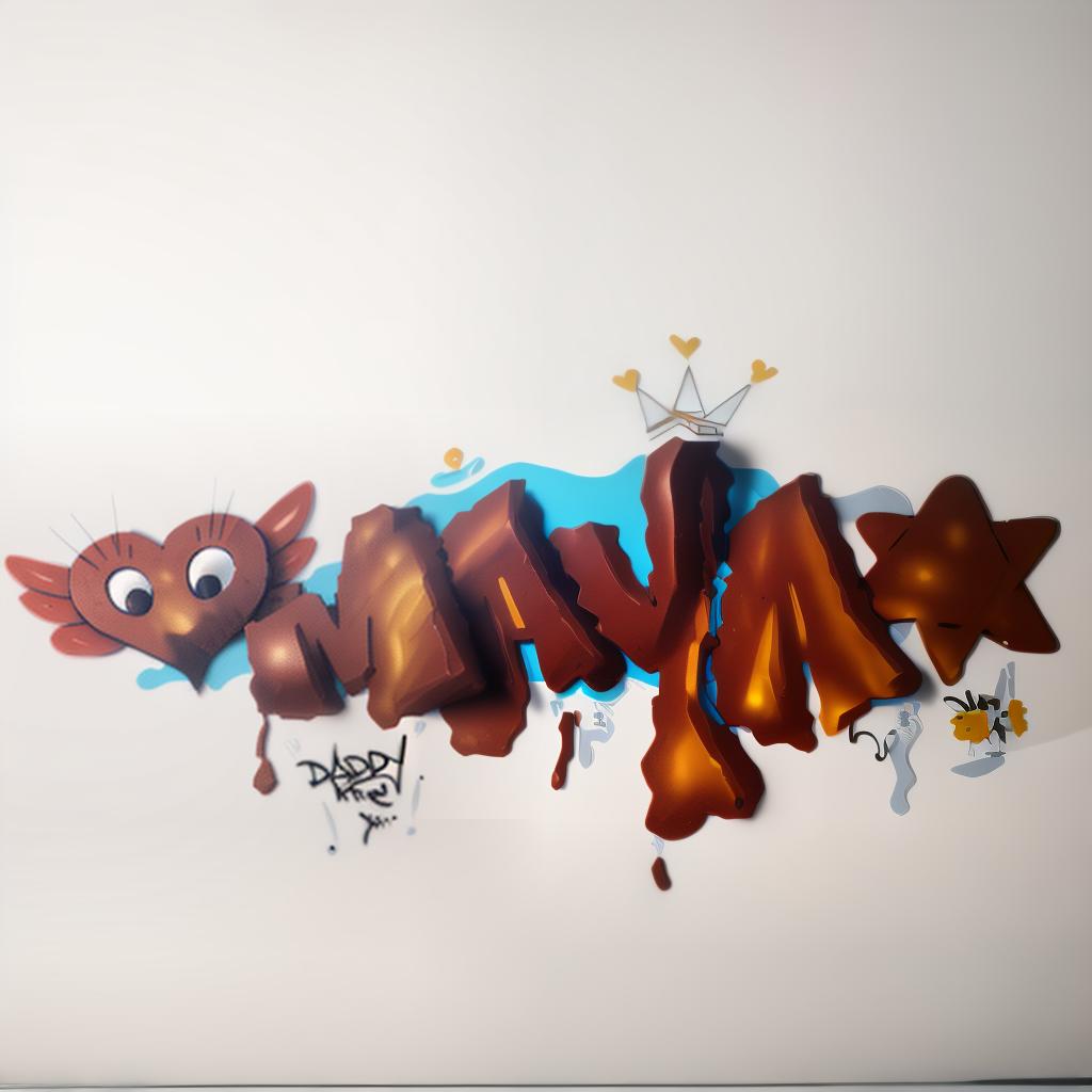  3d render of a graffiti, on white background, best quality, masterpiece