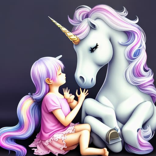  Unicorn comforting its child