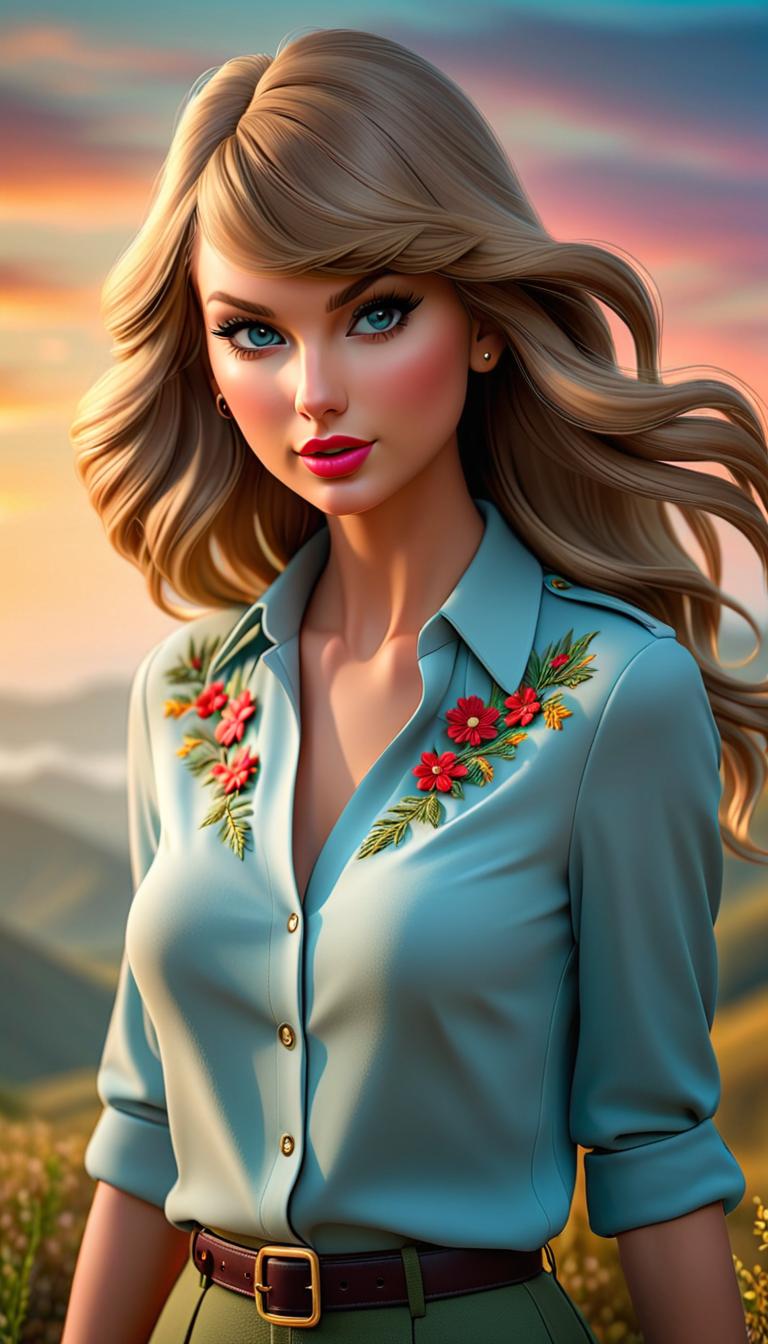  Professional 3D model of Taylor Swift birdwatching . Rendered with Octane, the model is highly detailed,dramatic lighting. hyperrealistic, full body, detailed clothing, highly detailed, cinematic lighting, stunningly beautiful, intricate, sharp focus, f/1. 8, 85mm, (centered image composition), (professionally color graded), ((bright soft diffused light)), volumetric fog, trending on instagram, trending on tumblr, HDR 4K, 8K