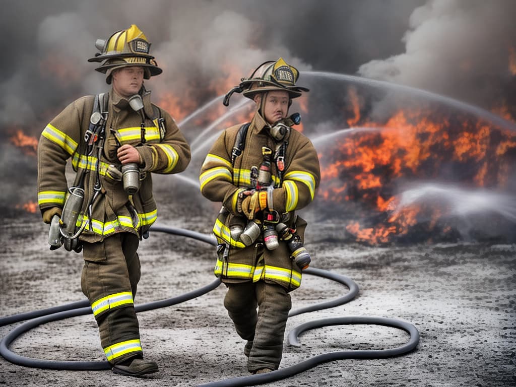 lnkdn photography firefighter with hose