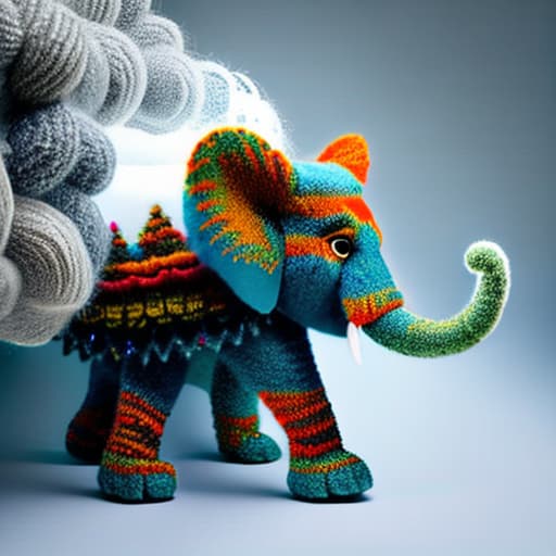 woolitize tiger in forest attacking on a elephant with bow hyperrealistic, full body, detailed clothing, highly detailed, cinematic lighting, stunningly beautiful, intricate, sharp focus, f/1. 8, 85mm, (centered image composition), (professionally color graded), ((bright soft diffused light)), volumetric fog, trending on instagram, trending on tumblr, HDR 4K, 8K