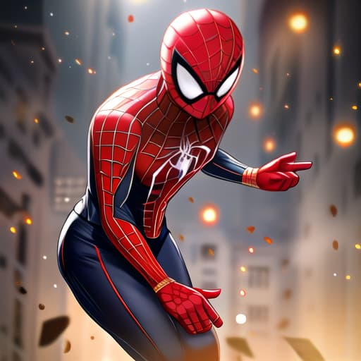  spiderman hyperrealistic, full body, detailed clothing, highly detailed, cinematic lighting, stunningly beautiful, intricate, sharp focus, f/1. 8, 85mm, (centered image composition), (professionally color graded), ((bright soft diffused light)), volumetric fog, trending on instagram, trending on tumblr, HDR 4K, 8K