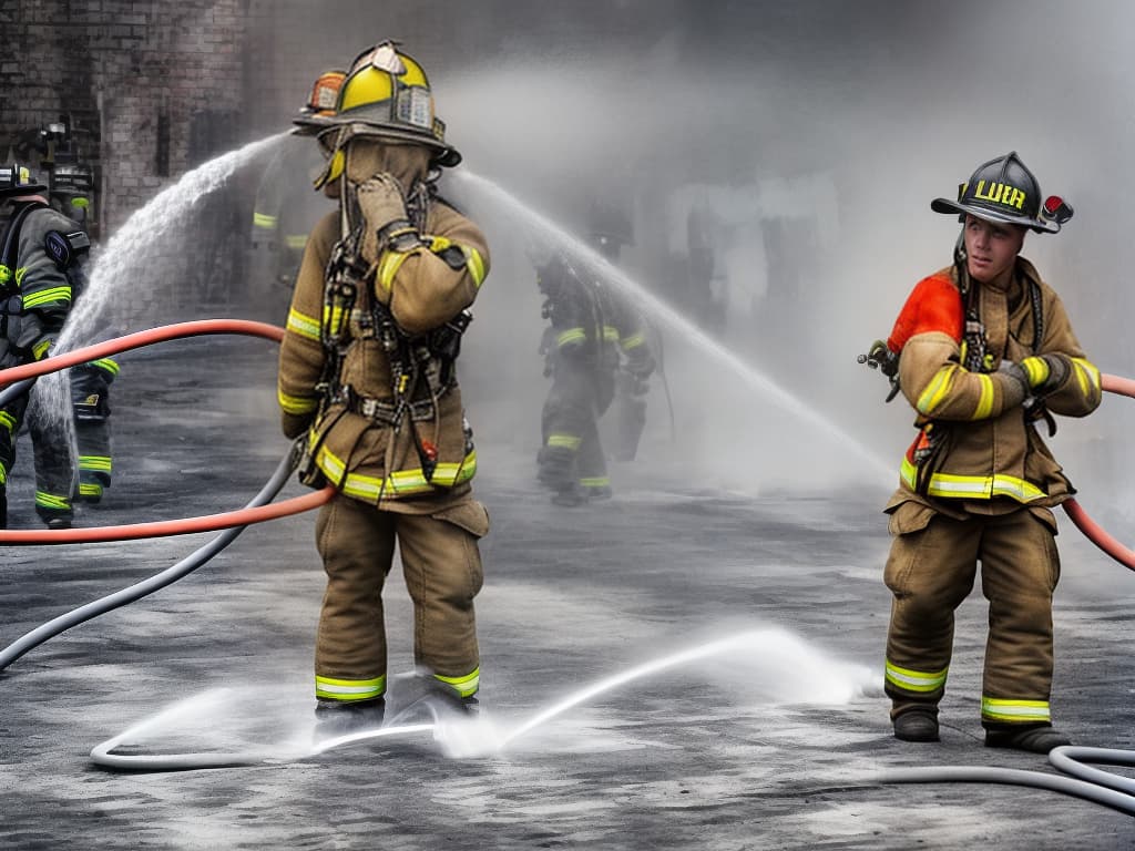 lnkdn photography firefighter with hose