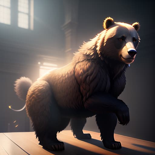  "The bear went out of the school, drawing for children.", ultra realistic, concept art, intricate details, highly detailed, photorealistic, octane render, 8k, unreal engine, sharp focus, volumetric lighting unreal engine. art by artgerm and alphonse mucha hyperrealistic, full body, detailed clothing, highly detailed, cinematic lighting, stunningly beautiful, intricate, sharp focus, f/1. 8, 85mm, (centered image composition), (professionally color graded), ((bright soft diffused light)), volumetric fog, trending on instagram, trending on tumblr, HDR 4K, 8K