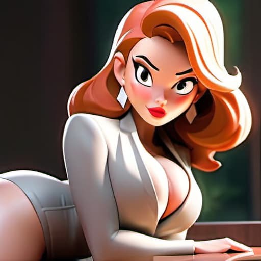  white skin woman , dressed in hot bikini , big boobs and curvy waist , cartoon, masterpiece, best quality