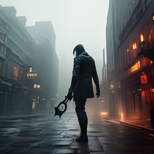  Death with an axe, a gloomy city., slate atmosphere, cinematic, dimmed colors, dark shot, muted colors, film grainy, lut, spooky hyperrealistic, full body, detailed clothing, highly detailed, cinematic lighting, stunningly beautiful, intricate, sharp focus, f/1. 8, 85mm, (centered image composition), (professionally color graded), ((bright soft diffused light)), volumetric fog, trending on instagram, trending on tumblr, HDR 4K, 8K