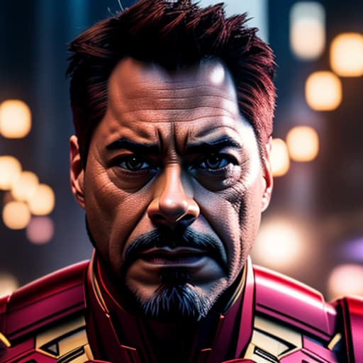  ultra realistic close up portrait ((tony stark ironman)),hyper detail, cinematic lighting, magic neon, dark red city, Canon EOS R3, nikon, f/1.4, ISO 200, 1/160s, 8K, RAW, unedited, symmetrical balance, in frame, 8K hyperrealistic, full body, detailed clothing, highly detailed, cinematic lighting, stunningly beautiful, intricate, sharp focus, f/1. 8, 85mm, (centered image composition), (professionally color graded), ((bright soft diffused light)), volumetric fog, trending on instagram, trending on tumblr, HDR 4K, 8K