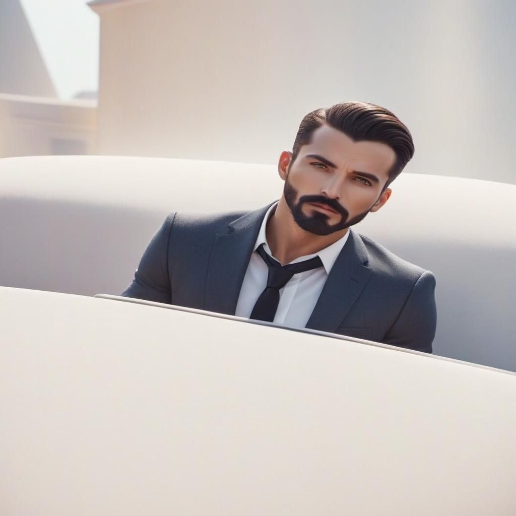  Add a mustache and beard hyperrealistic, full body, detailed clothing, highly detailed, cinematic lighting, stunningly beautiful, intricate, sharp focus, f/1. 8, 85mm, (centered image composition), (professionally color graded), ((bright soft diffused light)), volumetric fog, trending on instagram, trending on tumblr, HDR 4K, 8K