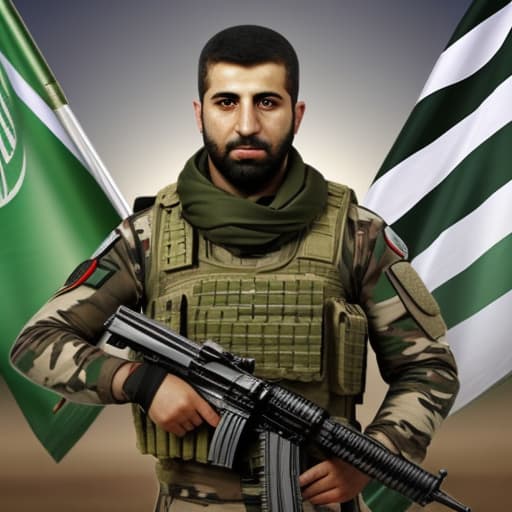  design a picture for Hamas Soldiers with a great victory