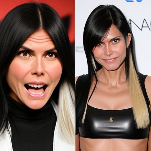  Black haired Verona Pooth fights with Blonde haired Heidi Klum