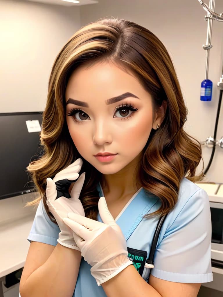  Pokimane wearing medical gloves