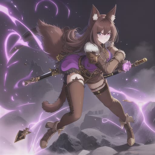  Cat girl, purple eyes, brown hair, fluffy tail, in a jean outfit, narcotics, with weapons hyperrealistic, full body, detailed clothing, highly detailed, cinematic lighting, stunningly beautiful, intricate, sharp focus, f/1. 8, 85mm, (centered image composition), (professionally color graded), ((bright soft diffused light)), volumetric fog, trending on instagram, trending on tumblr, HDR 4K, 8K