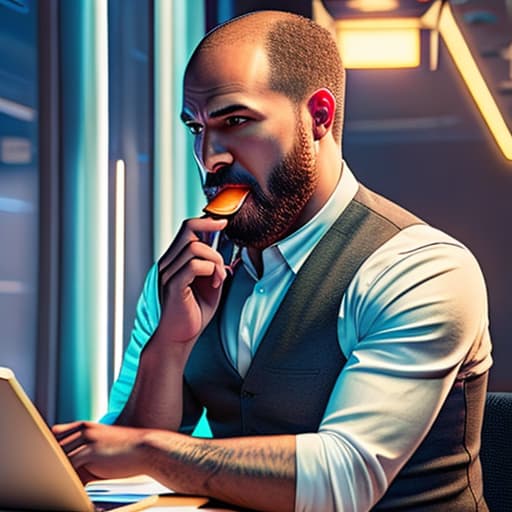  man eating potatoes and seeing a plane crash hyperrealistic, full body, detailed clothing, highly detailed, cinematic lighting, stunningly beautiful, intricate, sharp focus, f/1. 8, 85mm, (centered image composition), (professionally color graded), ((bright soft diffused light)), volumetric fog, trending on instagram, trending on tumblr, HDR 4K, 8K