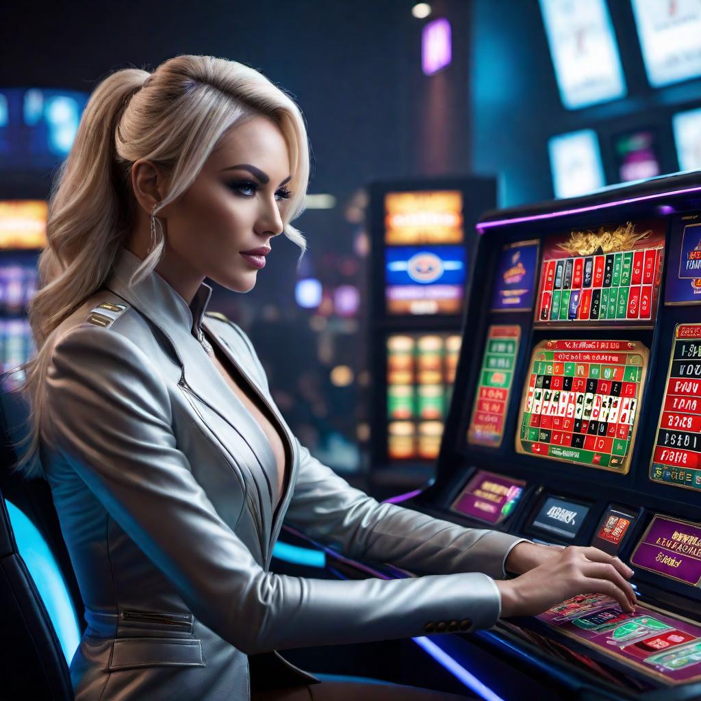  A futuristic and innovative gambling platform that generates income efficiently. The design should convey a sense of wealth and success, with elements like digital screens displaying rising profits and a sleek, modern interface. The platform should look high-tech and appealing to users interested in making money through gambling. hyperrealistic, full body, detailed clothing, highly detailed, cinematic lighting, stunningly beautiful, intricate, sharp focus, f/1. 8, 85mm, (centered image composition), (professionally color graded), ((bright soft diffused light)), volumetric fog, trending on instagram, trending on tumblr, HDR 4K, 8K