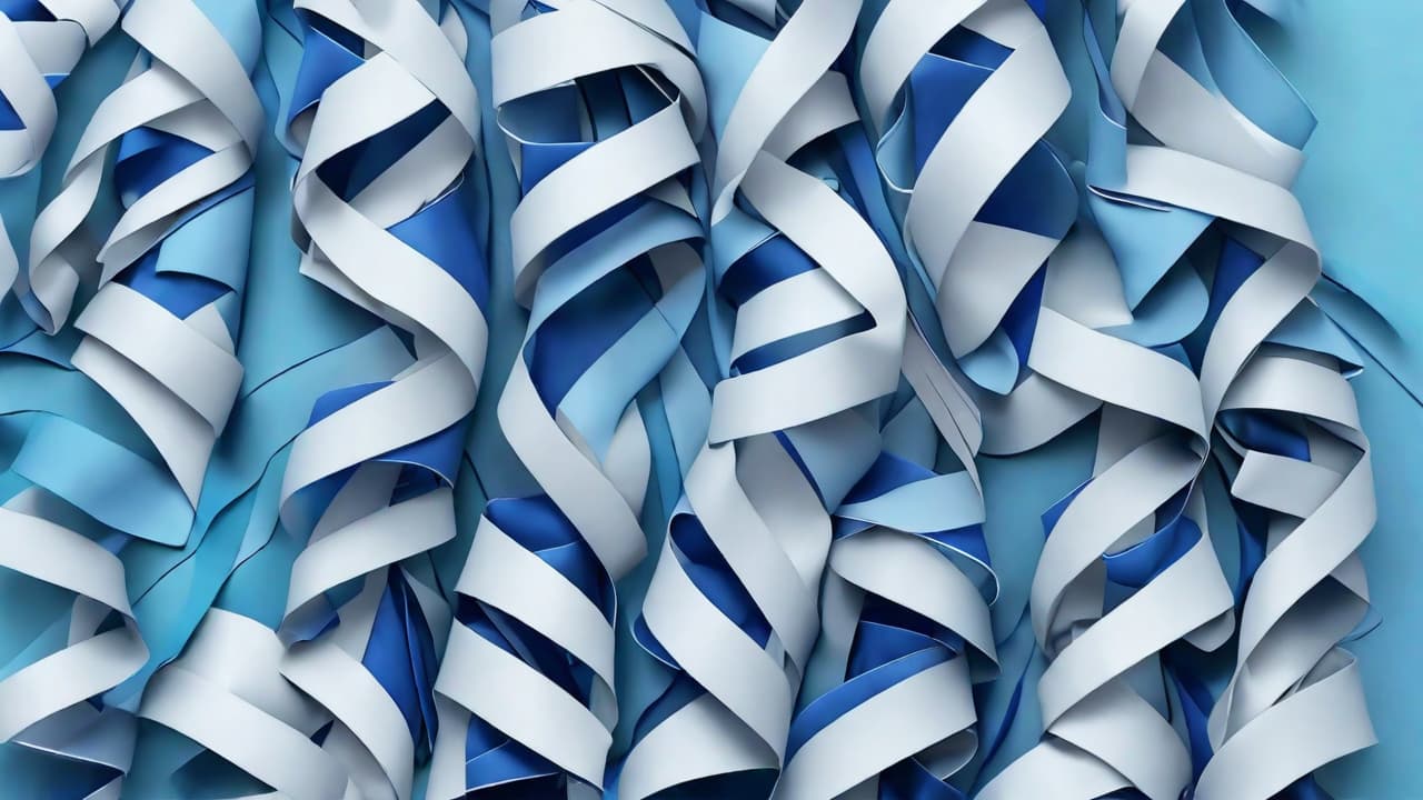  best quality, HD, 3d render, abstract modern blue background, folded ribbons macro, fashion wallpaper with wavy layers and ruffles